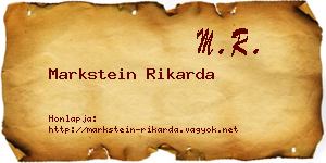 Markstein Rikarda névjegykártya